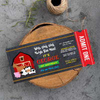 Farm Barnyard Entrance Ticket Pass Birthday