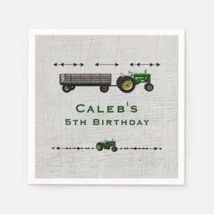 Farm Barnyard Tractor Birthday Party Favour Custom Napkin