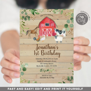 Farm Birthday Barnyard Party Invitation