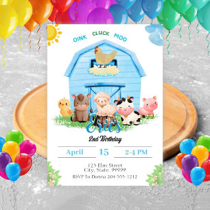 Farm Birthday Boy Invitation