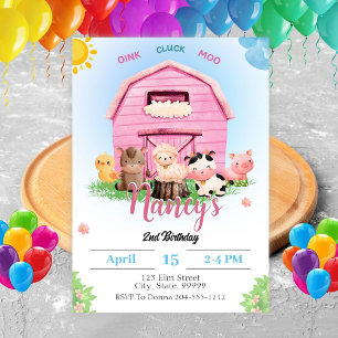 Farm Birthday Girl Invitation