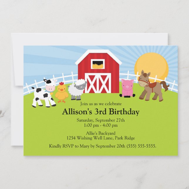 Farm Birthday Invitation (Front)
