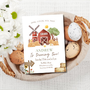 Farm Birthday Invitation, Barnyard Birthday Invit Invitation