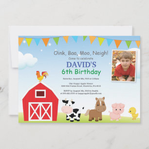 Farm Birthday Invitation Barnyard Party