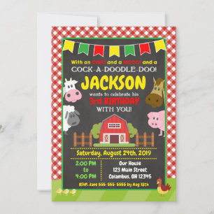 Farm Birthday Invitation / Barnyard Party