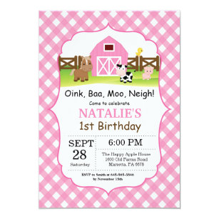 Farm Birthday Invitation Barnyard Party