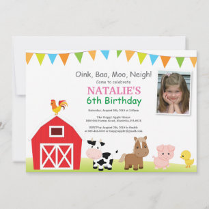 Farm Birthday Invitation Barnyard Party
