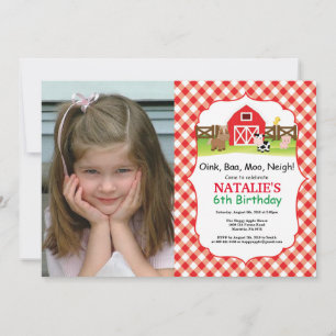 Farm Birthday Invitation Barnyard Party