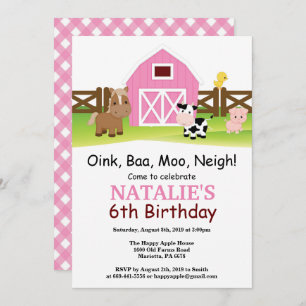 Farm Birthday Invitation Barnyard Party