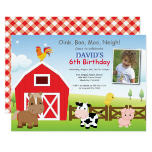 Farm Birthday Invitation Country Barnyard Party