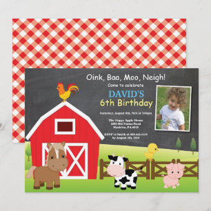 Farm Birthday Invitation Country Barnyard Party