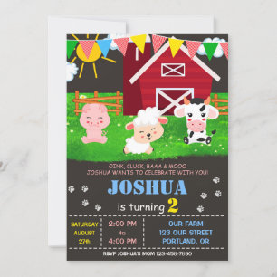Farm birthday invitation Farm animals party invite