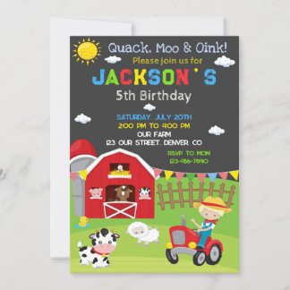 Farm birthday invitation Ranch cowboy party invite