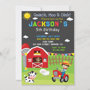Farm birthday invitation Ranch cowboy party invite