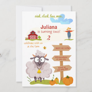 Farm Birthday invitation template Bernard invite