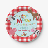 Farm Birthday Paper Plate 7" Old MacDonald Party