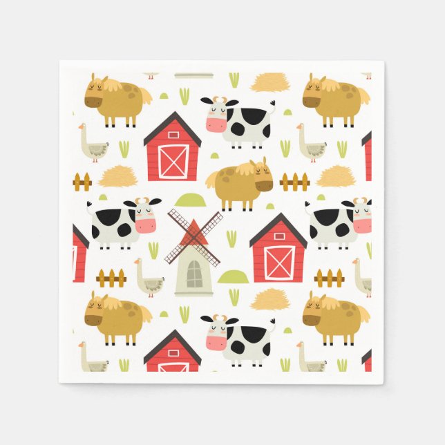 Farm Birthday Party Napkin (Front)