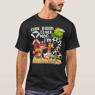 Farm Birthday Party Oink Baa Moo Im Two 2nd Birthd T-Shirt