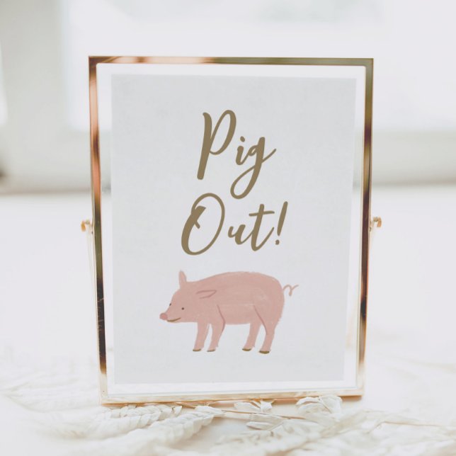 Farm Birthday Party Pig Out Dessert Table Sign (Creator Uploaded)