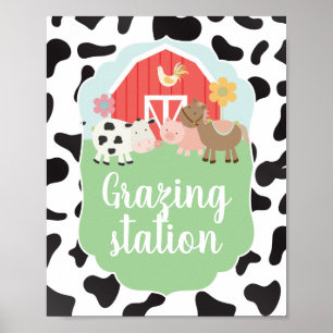 Farm Birthday Party Sign grazing station food sign