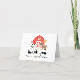 farm birthday party thank you cards