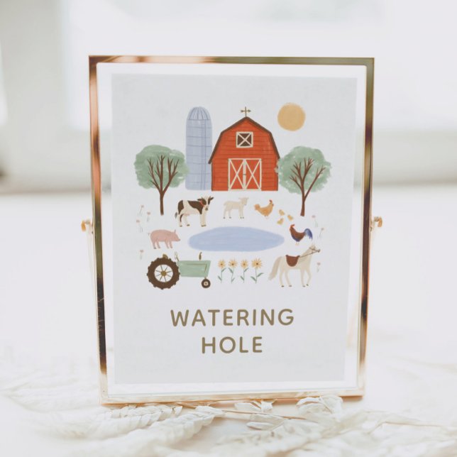 Farm Birthday Party Watering Hole Sign (Creator Uploaded)