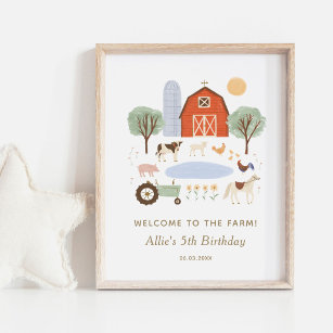 Farm Birthday Party Welcome Sign