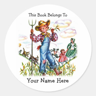 Farm Boy Bookplate Sticker