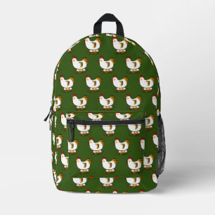 farm chicken and eggs printed backpack