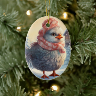 Farm Chicken Animal, Kawaii Cute Pet Lover Gift Ceramic Ornament