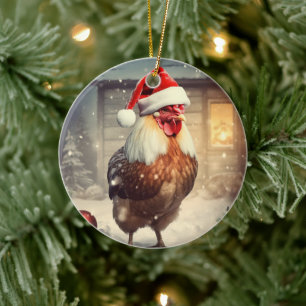 Farm Chicken Animal, Kawaii Cute Pet Lover Gift Ceramic Ornament