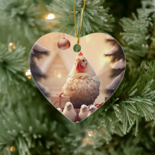 Farm Chicken Animal, Kawaii Cute Pet Lover Gift Ceramic Ornament