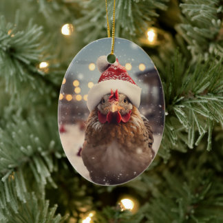 Farm Chicken Animal, Kawaii Cute Pet Lover Gift Ceramic Ornament