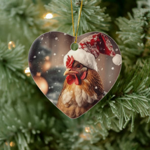 Farm Chicken Animal, Kawaii Cute Pet Lover Gift Ceramic Ornament