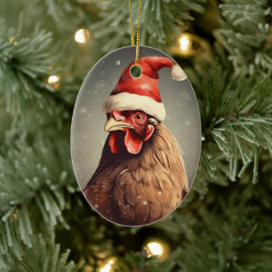 Farm Chicken Animal, Kawaii Cute Pet Lover Gift Ceramic Ornament