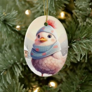 Farm Chicken Animal, Kawaii Cute Pet Lover Gift Ceramic Ornament