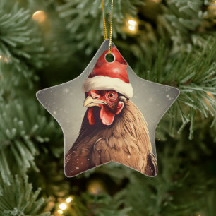 Farm Chicken Animal, Kawaii Cute Pet Lover Gift Ceramic Ornament