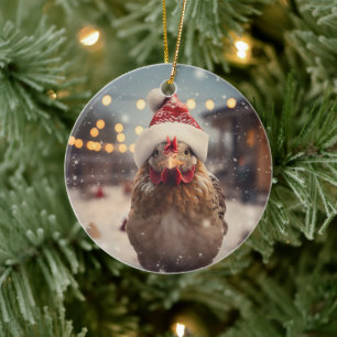 Farm Chicken Animal, Kawaii Cute Pet Lover Gift Ceramic Ornament