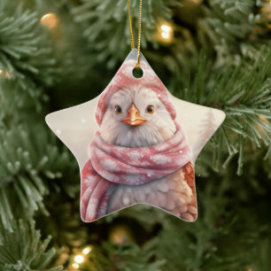 Farm Chicken Animal, Kawaii Cute Pet Lover Gift Ceramic Ornament