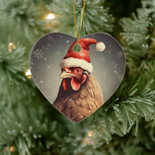 Farm Chicken Animal, Kawaii Cute Pet Lover Gift Ceramic Ornament