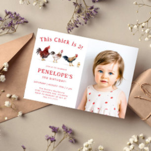 Farm Chicken This Chick Birthday Party Photo Invitation
