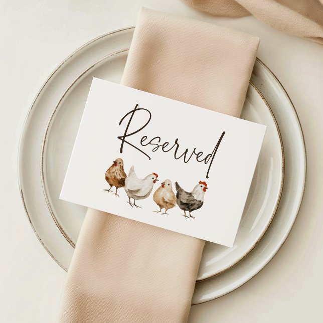 Farm Chicken Wedding Guest Reserved Seating Card (Creator Uploaded)