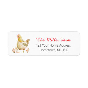 Farm Chickens Bird Return Address Return Address Label