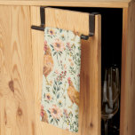 Farm Chickens Florals Tea Towel<br><div class="desc">Farm chickens and florals country farm house kitchen towel. Cheerful and rustic.</div>