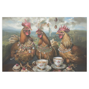 Farm Chicks Tea Party Fabric