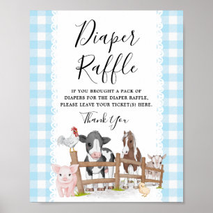 Farm Country Baby Shower Diaper Raffle Sign