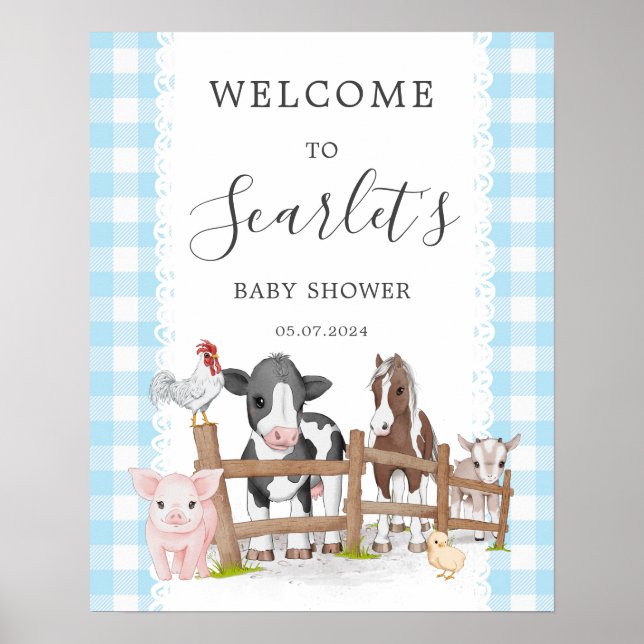 Farm Country Baby Shower Welcome Sign (Front)