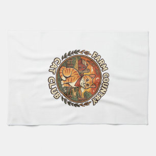 Farm Country Cat Cat Lover Gift - Farm Country Cat Tea Towel