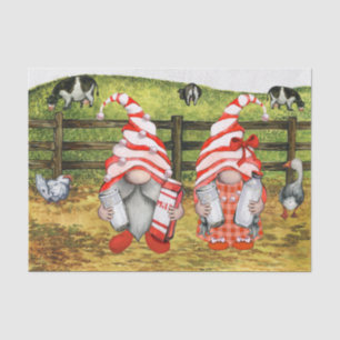 Farm Country Cow Milking Gnomes Landscape Tissue Paper