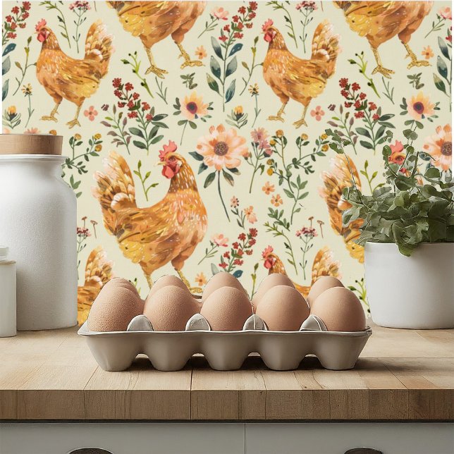 Farm Country Hen Floral Wallpaper (Creator Uploaded)